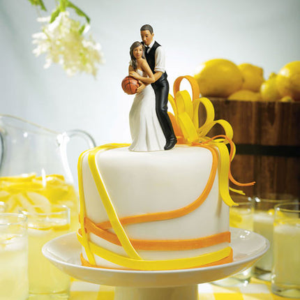 Sports Themed Bride And Groom Cake Topper                            
