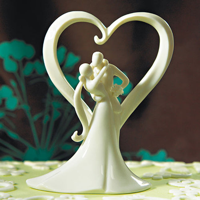 Fishing Wedding Cake Topper  Bride and Groom Embrace with MR